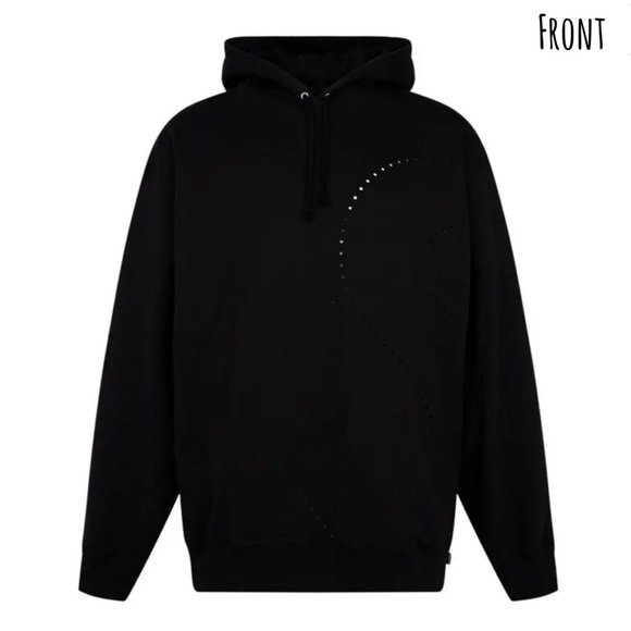 Supreme “Laser Cut S” Logo Hoodie, Black - XL, 100% AUTHENTIC, RETIRED, NEW NIP - Picture 2 of 16